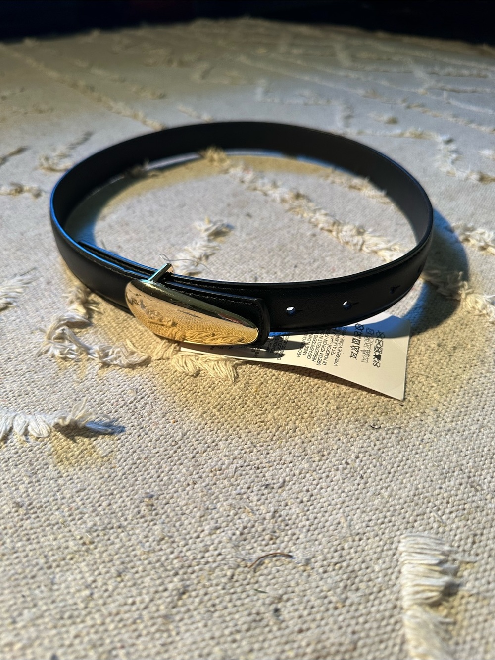 Zara Gold Bean Hardware Minimal Leather Belt